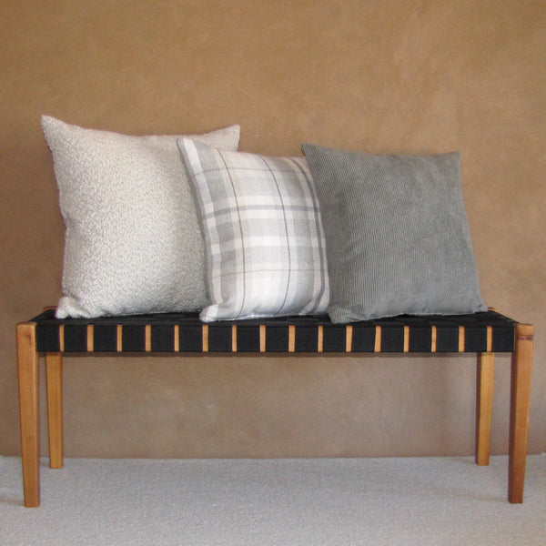 Sutherland Oatmeal check cushion cover