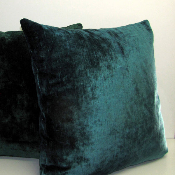 Made to order Bespoke Aquamarine luxury Italian velvet cushion cover