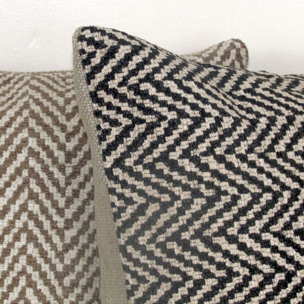 Apache wool blend cushion cover, black & cream
