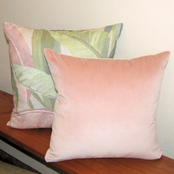Rosewater pink velvet cushion cover