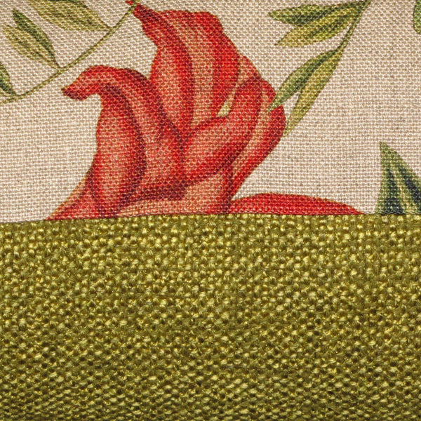 Twining linen cushion cover, green reverse