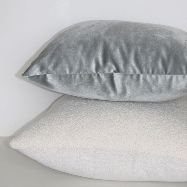 Ice blue velvet cushion cover