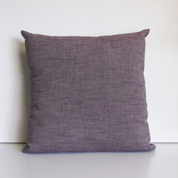 Aubergine linen cushion cover