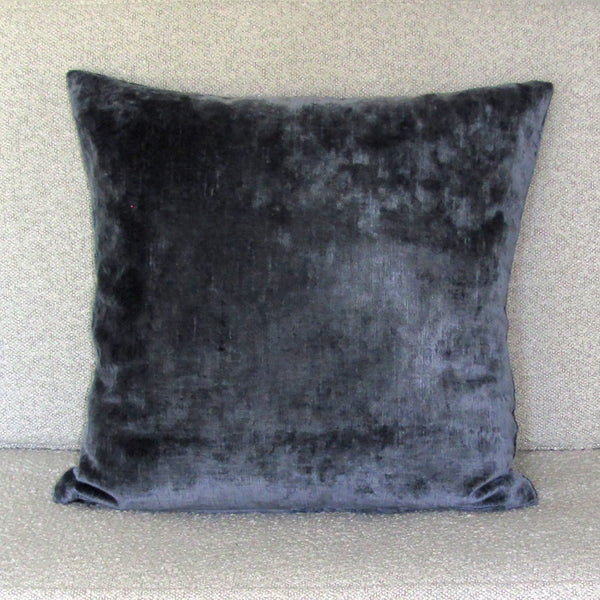 Bespoke Smoke grey luxury Italian velvet cushion cover