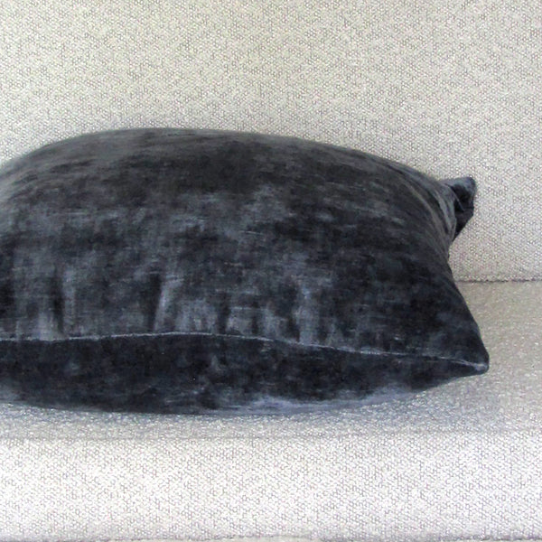 Bespoke Smoke grey luxury Italian velvet cushion cover