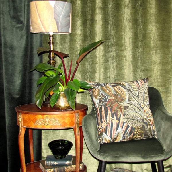 Jungle Room embroidered cushion cover