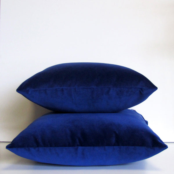 Cobalt blue velvet cushion cover