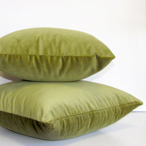 Moss green velvet cushion cover
