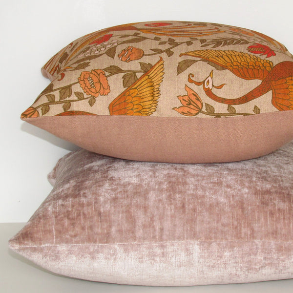 Bespoke Blush luxury Italian velvet cushion cover
