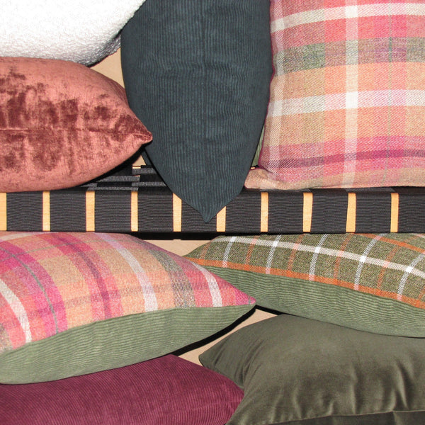 Sutherland Rustic check cushion cover