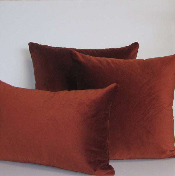 Copper velvet cushion cover