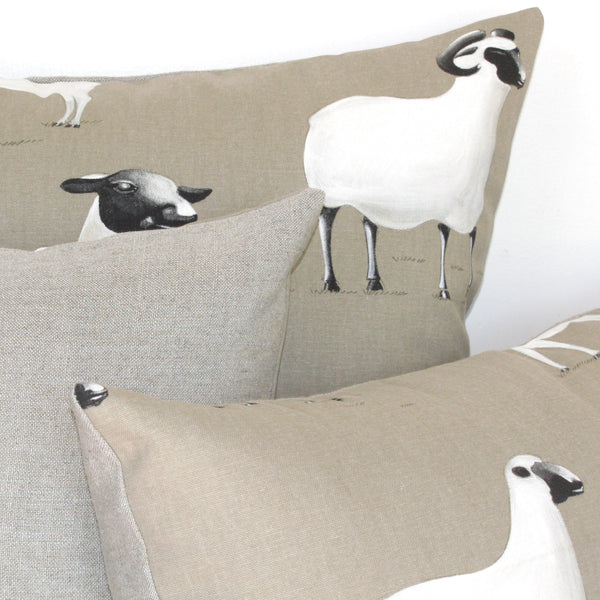 La Brebis linen cushion cover, sheep design