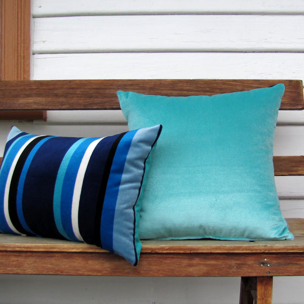 made to order Sapphire South Beach Stripe, indoor/outdoor cushion cover
