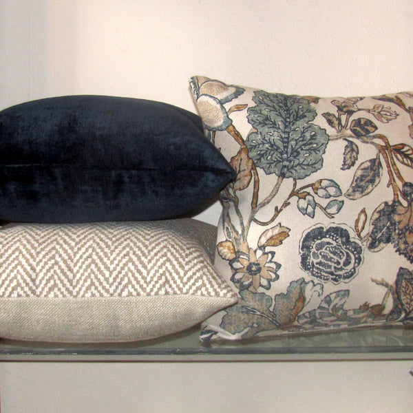St Clair & teal linen cushion cover